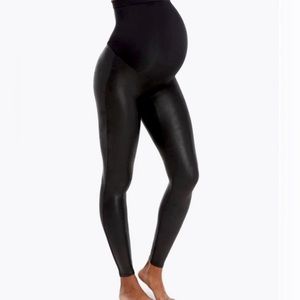 Spanx maternity faux leather leggings